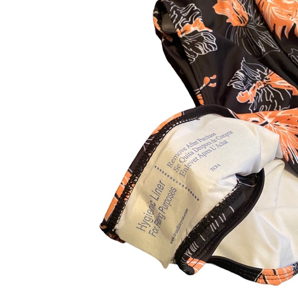 Floral Keyhole Halter Top One Piece Swim Suit - Picture 5 of 6